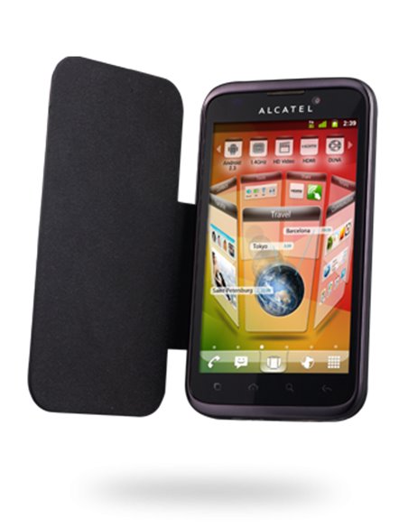 CUSTODIA ORIGINALE FLIP COVER ALCATEL F-GCGC31Y0A11C3-A1 per ONE TOUCH 995 COLORE NERO BLISTER