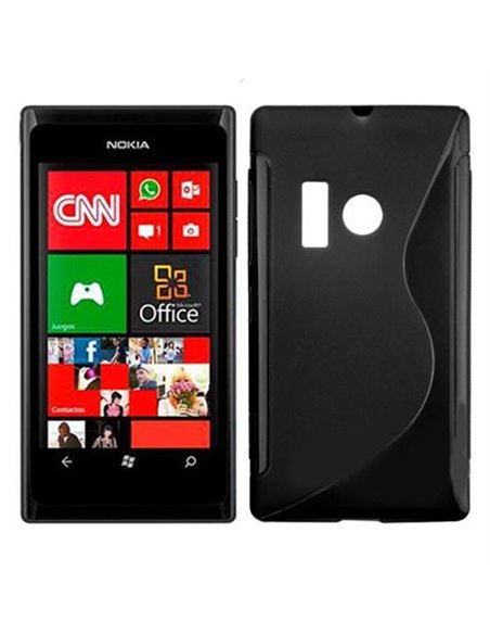 CUSTODIA GEL TPU SILICONE DOUBLE per NOKIA LUMIA 505 COLORE NERO