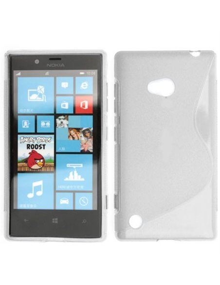 CUSTODIA GEL TPU SILICONE DOUBLE per NOKIA LUMIA 720 COLORE BIANCO