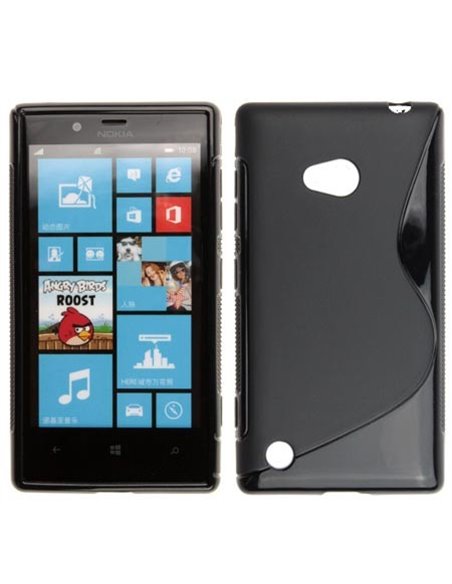 CUSTODIA GEL TPU SILICONE DOUBLE per NOKIA LUMIA 720 COLORE NERO