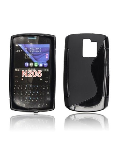 CUSTODIA GEL TPU SILICONE DOUBLE per NOKIA ASHA 205 COLORE NERO