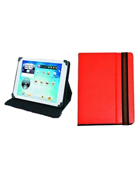 CUSTODIA PELLE UNIVERSALE CON STRAP per TABLET FINO A 7' POLLICI COLORE ROSSO