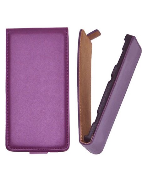 CUSTODIA VERTICALE SLIM FLIP PELLE per LG OPTIMUS L3 II, E430 COLORE VIOLA