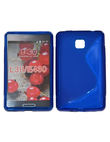 CUSTODIA GEL TPU SILICONE DOUBLE per LG OPTIMUS L3 II, E430 COLORE BLU