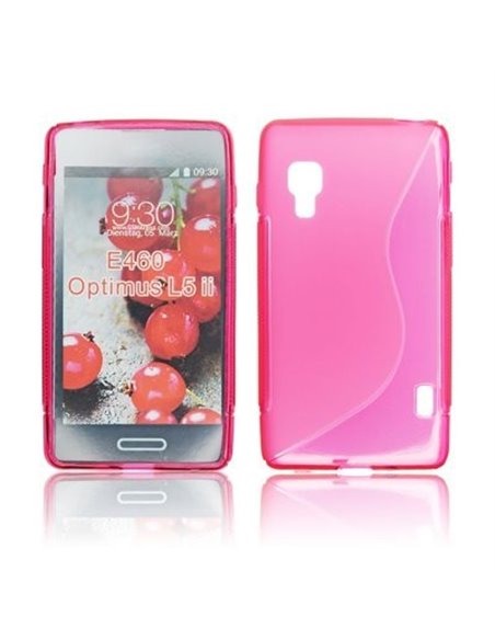 CUSTODIA GEL TPU SILICONE DOUBLE per LG OPTIMUS L5 II, E460 COLORE ROSA