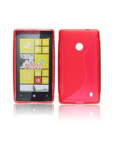 CUSTODIA GEL TPU SILICONE DOUBLE per NOKIA LUMIA 520, LUMIA 525 COLORE ROSSO