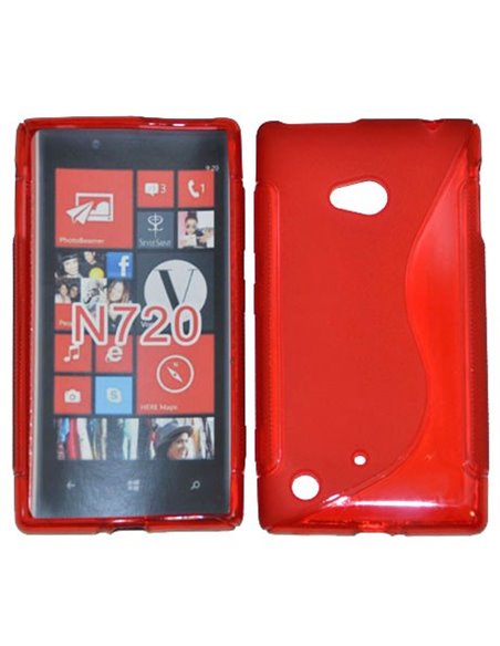 CUSTODIA GEL TPU SILICONE DOUBLE per NOKIA LUMIA 720 COLORE ROSSO