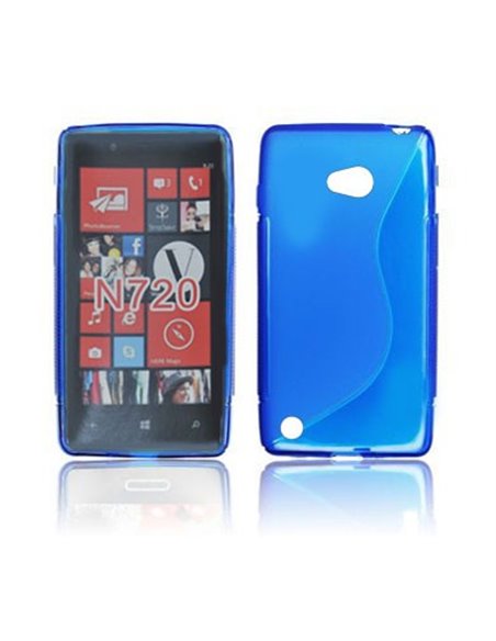 CUSTODIA GEL TPU SILICONE DOUBLE per NOKIA LUMIA 720 COLORE BLU