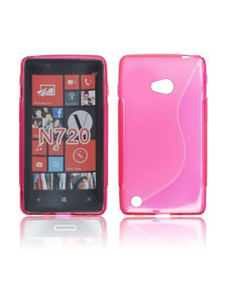 CUSTODIA GEL TPU SILICONE DOUBLE per NOKIA LUMIA 720 COLORE ROSA