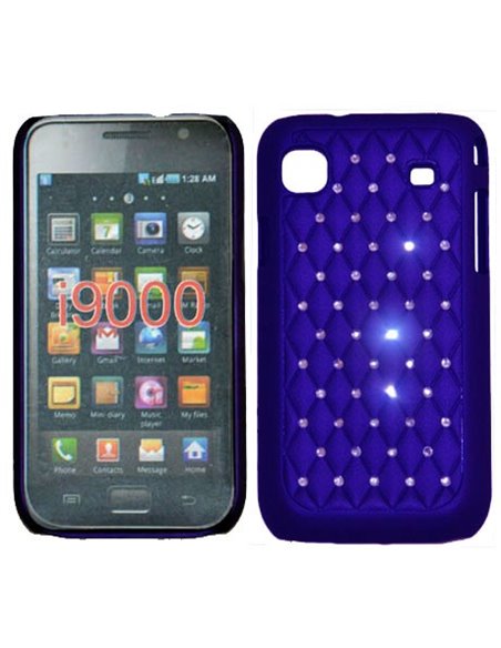 CUSTODIA RIGIDA CON BRILLANTINI per SAMSUNG I9000 GALAXY S COLORE BLU