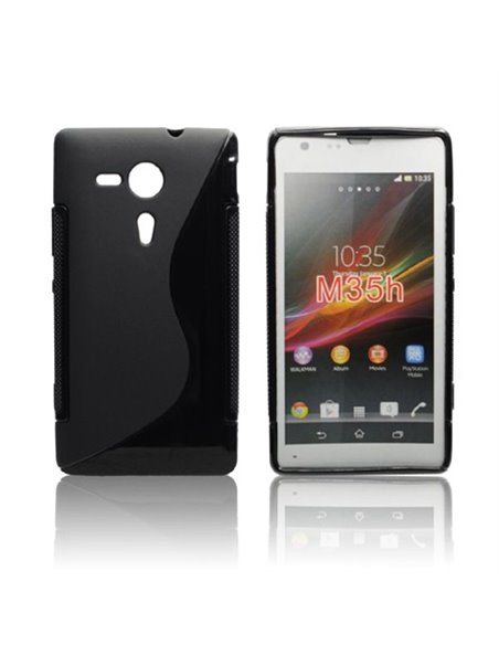 CUSTODIA GEL TPU SILICONE DOUBLE per SONY XPERIA SP HSPA C5302, LTE C5306, LTE C5303, M35H COLORE NERO