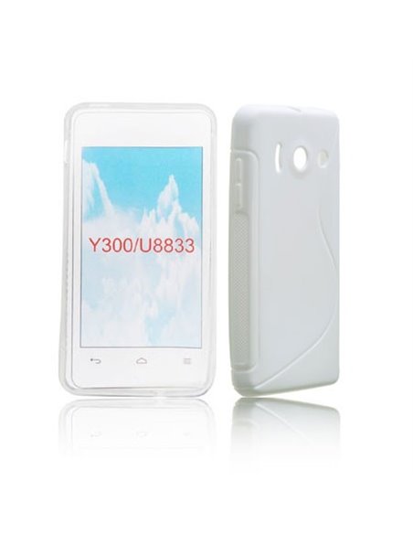 CUSTODIA GEL TPU SILICONE DOUBLE per HUAWEI ASCEND Y300, U8833 COLORE BIANCO