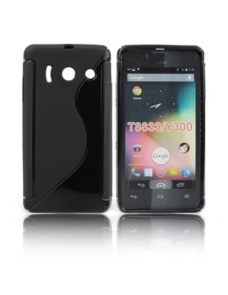 CUSTODIA GEL TPU SILICONE DOUBLE per HUAWEI ASCEND Y300, U8833 COLORE NERO