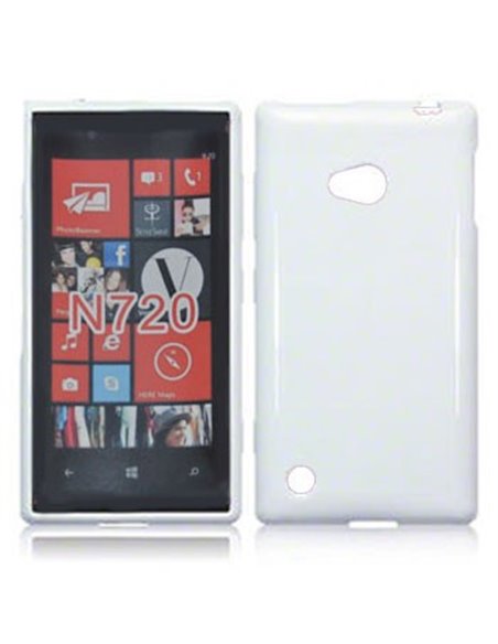 CUSTODIA GEL TPU SILICONE LUCIDA per NOKIA LUMIA 720 COLORE BIANCO