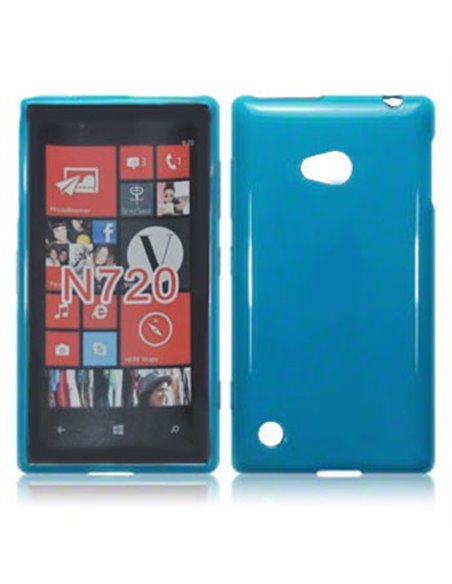 CUSTODIA GEL TPU SILICONE LUCIDA per NOKIA LUMIA 720 COLORE BLU