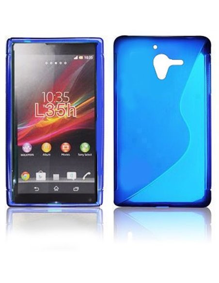 CUSTODIA GEL TPU SILICONE DOUBLE per SONY XPERIA ZL LTE, C6503, C6502, C6506, HSPA+, L35H COLORE BLU