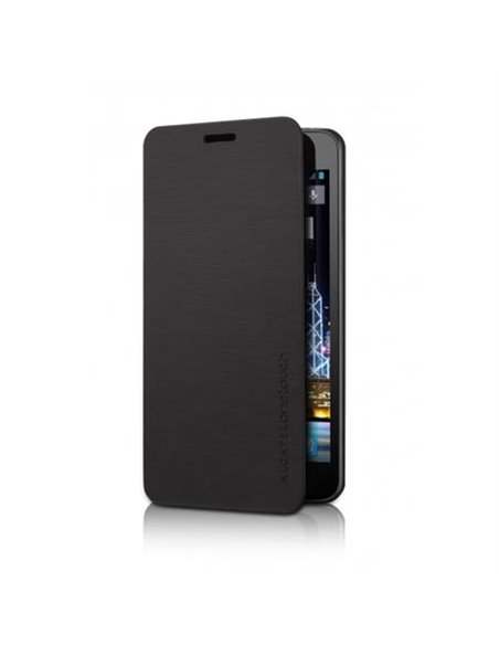 CUSTODIA ORIGINALE FLIP COVER ALCATEL F-GCGB32T0A11C1-A1 per ONE TOUCH 6033 IDOL ULTRA COLORE NERO BLISTER