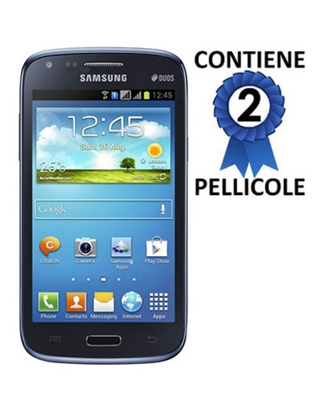 PELLICOLA PROTEGGI DISPLAY SAMSUNG I8260 GALAXY CORE, I8262 CONFEZIONE 2 PEZZI