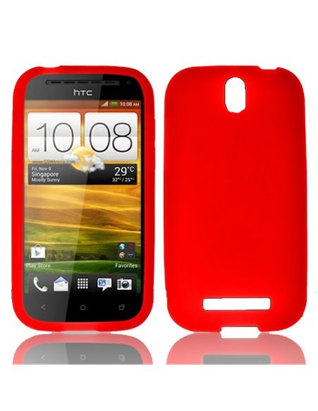 CUSTODIA GEL TPU SILICONE LUCIDA per HTC ONE SV COLORE ROSSO