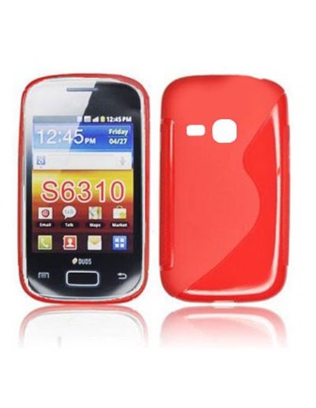 CUSTODIA GEL TPU SILICONE DOUBLE per SAMSUNG S6310 GALAXY YOUNG, S6312 GALAXY YOUNG DUOS COLORE ROSSO