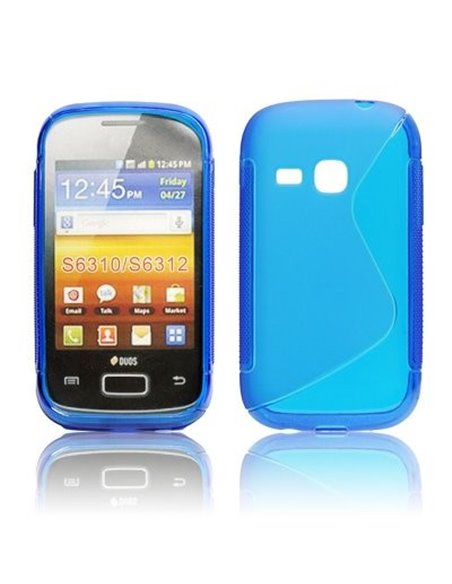 CUSTODIA GEL TPU SILICONE DOUBLE per SAMSUNG S6310 GALAXY YOUNG, S6312 GALAXY YOUNG DUOS COLORE BLU