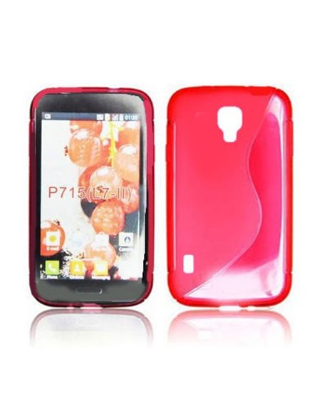 CUSTODIA GEL TPU SILICONE DOUBLE per LG OPTIMUS L7 II DUAL, P715 COLORE ROSSO