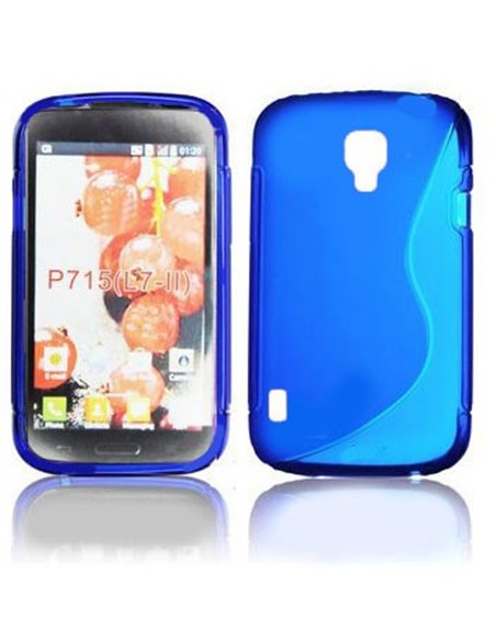 CUSTODIA GEL TPU SILICONE DOUBLE per LG OPTIMUS L7 II DUAL, P715 COLORE BLU