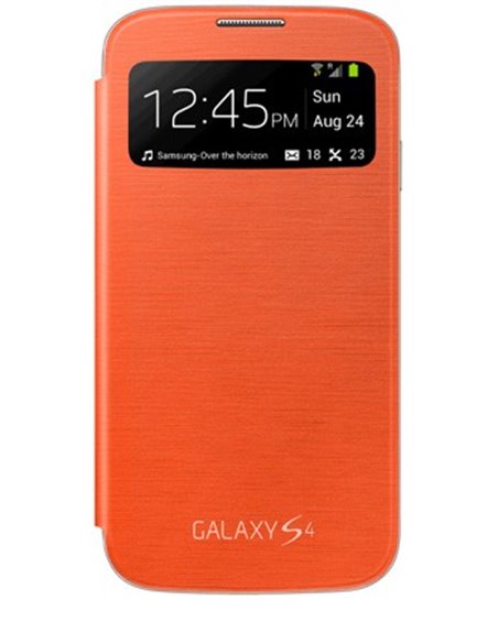 CUSTODIA ORIGINALE SAMSUNG EF-CI950BOEGWW - S VIEW COVER per I9500 GALAXY S4 COLORE ARANCIONE BLISTER