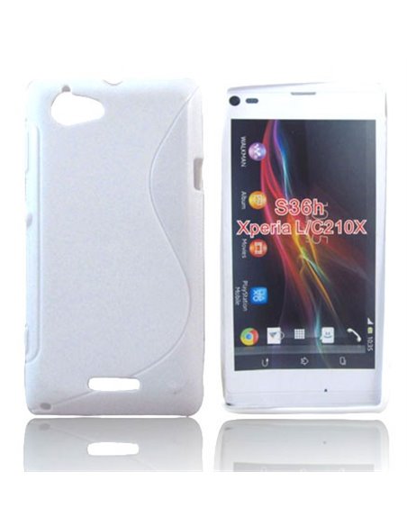 CUSTODIA GEL TPU SILICONE DOUBLE per SONY XPERIA L, C2104, C2105, S36H COLORE BIANCO