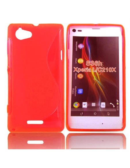 CUSTODIA GEL TPU SILICONE DOUBLE per SONY XPERIA L, C2104, C2105, S36H COLORE ROSSO