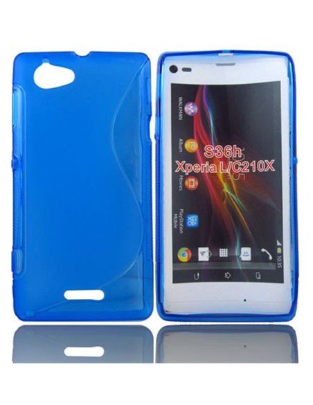 CUSTODIA GEL TPU SILICONE DOUBLE per SONY XPERIA L, C2104, C2105, S36H COLORE BLU