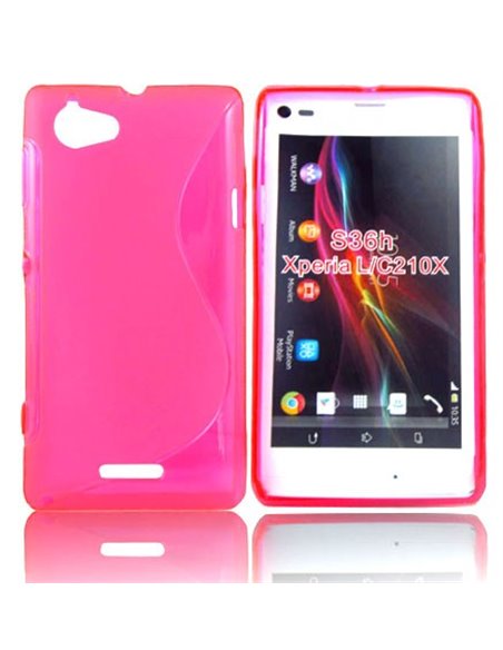 CUSTODIA GEL TPU SILICONE DOUBLE per SONY XPERIA L, C2104, C2105, S36H COLORE ROSA