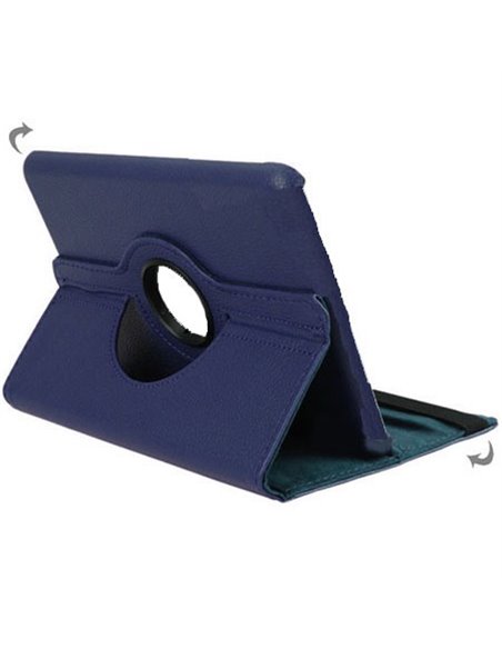 CUSTODIA BOOK PELLE GIREVOLE per SAMSUNG P3100 Galaxy Tab2, P3110 POLLICI 7' COLORE BLU