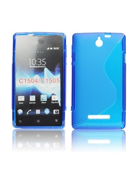 CUSTODIA GEL TPU SILICONE DOUBLE per SONY XPERIA E, C1504, C1505, C1604, C1605 COLORE BLU