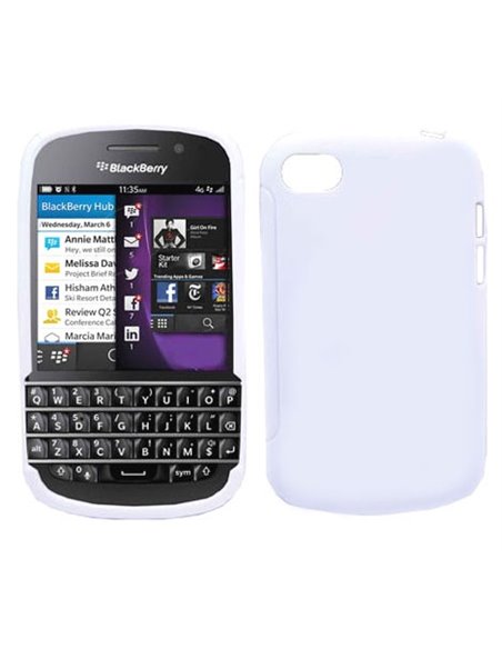 CUSTODIA GEL TPU SILICONE LUCIDA per BLACKBERRY Q10 COLORE BIANCO