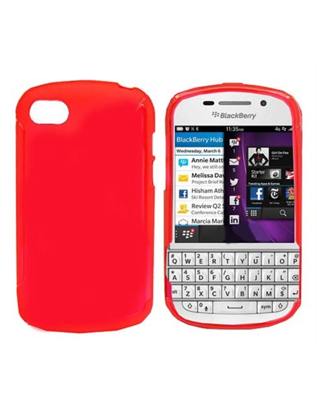 CUSTODIA GEL TPU SILICONE LUCIDA per BLACKBERRY Q10 COLORE ROSSO