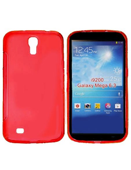 CUSTODIA GEL TPU SILICONE LUCIDA per SAMSUNG I9200 GALAXY MEGA 6.3' POLLICI, I9205 COLORE ROSSO