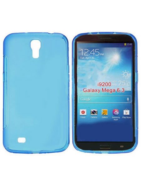 CUSTODIA GEL TPU SILICONE LUCIDA per SAMSUNG I9200 GALAXY MEGA 6.3' POLLICI, I9205 COLORE BLU