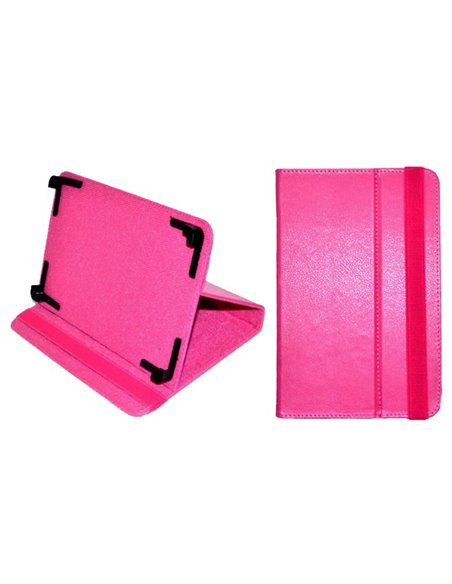 CUSTODIA PELLE UNIVERSALE CON STRAP per TABLET FINO A 7' POLLICI COLORE ROSA