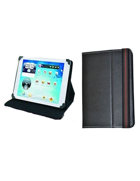 CUSTODIA PELLE UNIVERSALE CON STRAP per TABLET FINO A 6' POLLICI COLORE NERO