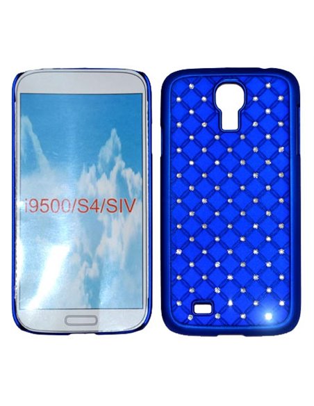 CUSTODIA RIGIDA CON BRILLANTINI per SAMSUNG I9500 GALAXY S4, I9505, I9502 COLORE BLU