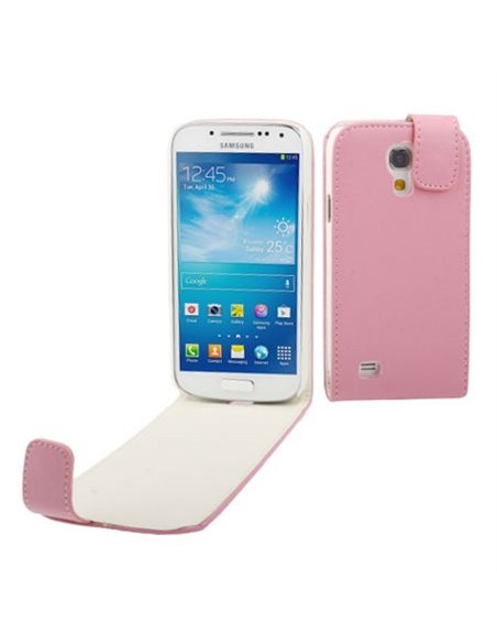 CUSTODIA FLIP VERTICALE PELLE per SAMSUNG I9190 GALAXY S4 MINI, I9192, I9195 COLORE ROSA