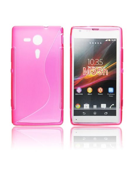 CUSTODIA GEL TPU SILICONE DOUBLE per SONY XPERIA SP HSPA C5302, LTE C5306, LTE C5303, M35H COLORE ROSA