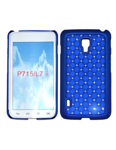 CUSTODIA RIGIDA CON BRILLANTINI per LG OPTIMUS L7 II DUAL, P715 COLORE BLU