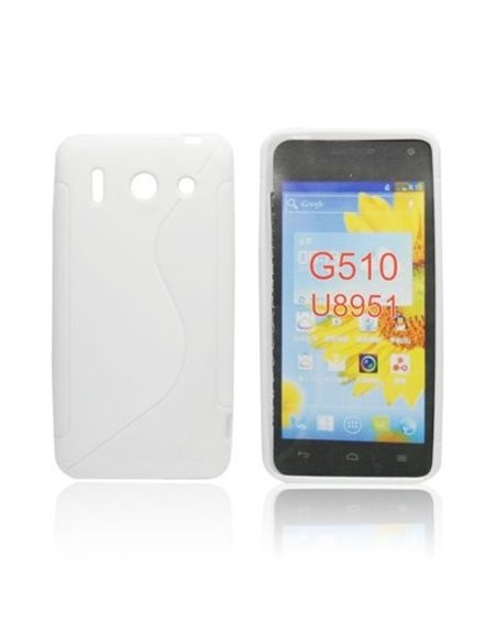 CUSTODIA GEL TPU SILICONE DOUBLE per HUAWEI ASCEND G510, U8951 DAYTONA COLORE BIANCO