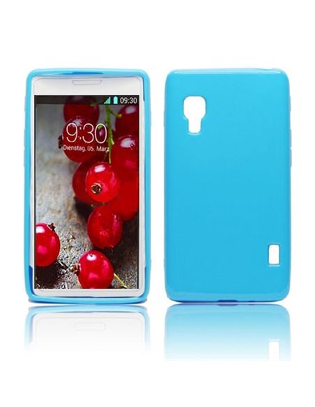 CUSTODIA GEL TPU SILICONE LUCIDA per LG OPTIMUS L5 II DUAL, E455 COLORE BLU