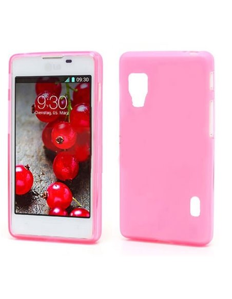 CUSTODIA GEL TPU SILICONE LUCIDA per LG OPTIMUS L5 II DUAL, E455 COLORE ROSA