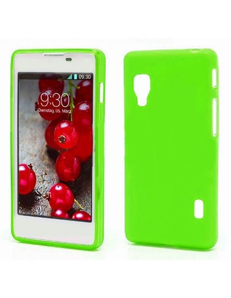 CUSTODIA GEL TPU SILICONE LUCIDA per LG OPTIMUS L5 II DUAL, E455 COLORE VERDE