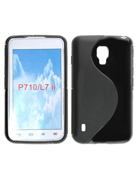 CUSTODIA GEL TPU SILICONE DOUBLE per LG L7 II, P710 COLORE NERO