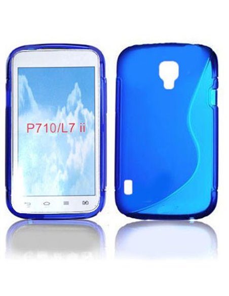 CUSTODIA GEL TPU SILICONE DOUBLE per LG L7 II, P710 COLORE BLU